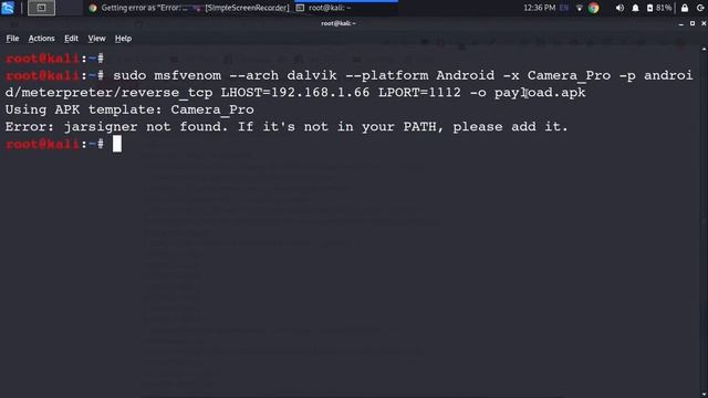 Msfvenom Solution Kali linux 2020.1 | Solved | Java and 3 others Problem | By LinuxElectrons смотреть онлайн
