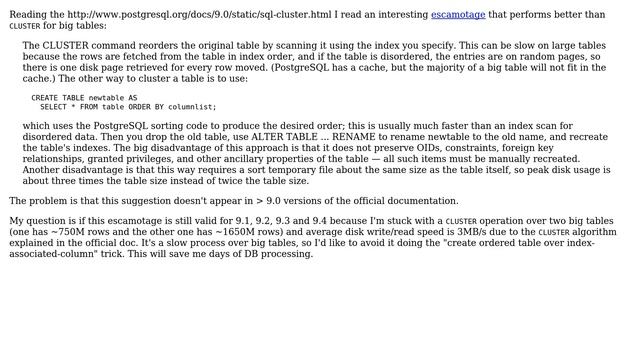 Databases: Is a clustered index on column A the same as creating a table ordered by A? смотреть онлайн