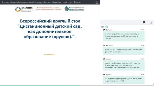 Всероссийский круглый стол Дистанционный детский сад, как дополнительное образование кружок смотреть онлайн
