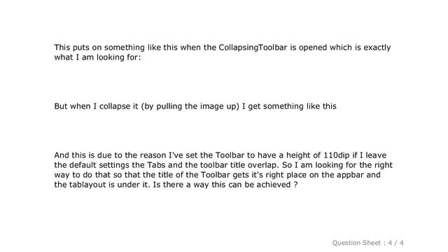 Android : How to use a TabLayout with Toolbar inside CollapsingToolbarLayout? смотреть онлайн