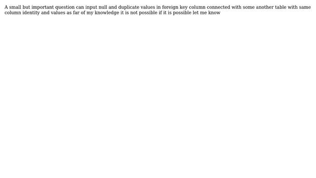 Can i input duplicate values in foreign key column смотреть онлайн