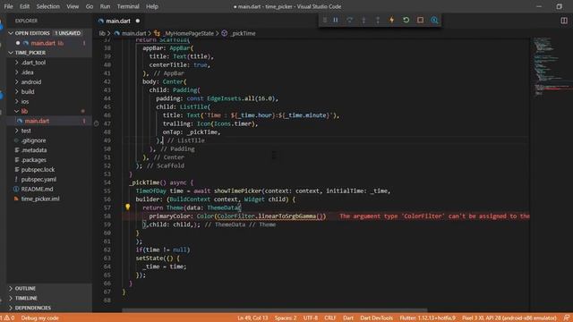 Flutter Widget | 29 | TimePicker, Clock | TimeOfDay, showTimePicker, Directionality | Speed Code смотреть онлайн