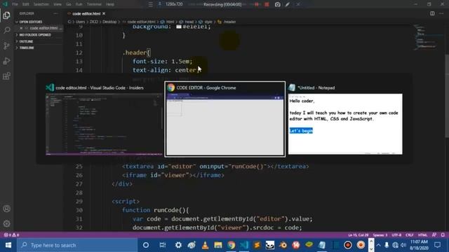 How to create a live code editor with HTML, CSS and JavaScript. смотреть онлайн