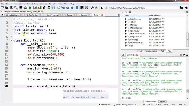 21 - Menu - Python GUI Programming with Tkinter and build 5 applications смотреть онлайн