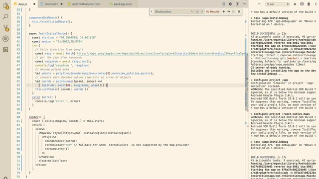 React native maps polyline смотреть онлайн
