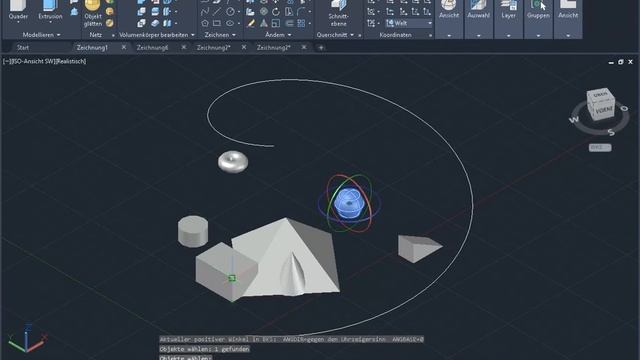 Drehen Sie Objekte im 3D Drehen um eine AutoCAD Achse смотреть онлайн