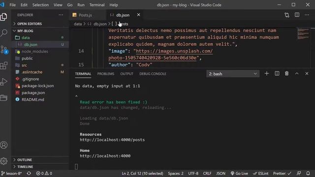 #10 - fetch data from JSON-server fake api - كورس تعلم React смотреть онлайн
