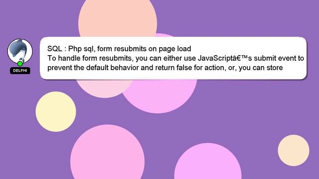 SQL : Php sql, form resubmits on page load смотреть онлайн