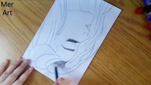How to draw a girl (sid view)// Girl drawing// Pencil sketch смотреть онлайн