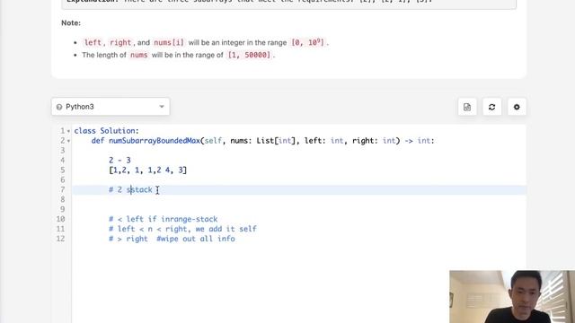 Leetcode - Number of Subarrays with Bounded Maximum (Python) смотреть онлайн