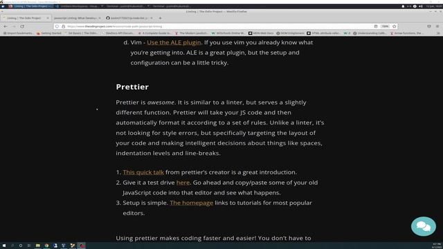 The Odin Project VLOG | Day 118 CODING For BEGINNERS | JavaScript Linting (ESLint) & Prettier смотреть онлайн