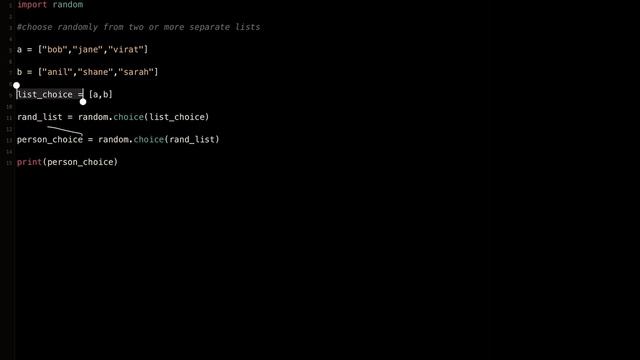 Python: Pick randomly from two or more lists смотреть онлайн