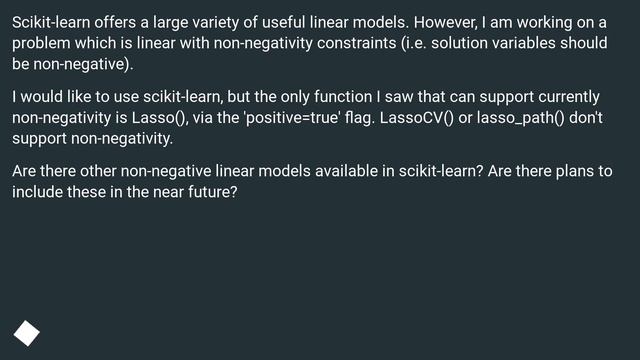 What non-negative linear models are supported/planned in scikit-learn? смотреть онлайн