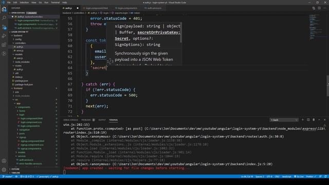 Angular Node MySQL Login System - Sign in (JWT, Bcryptjs) смотреть онлайн