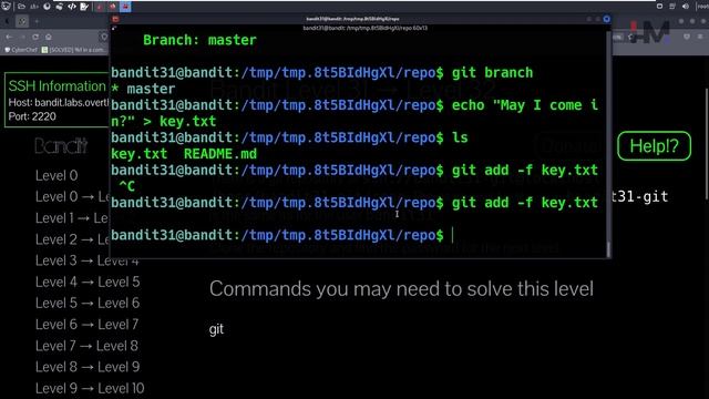 Bandit - 31 | Git push смотреть онлайн