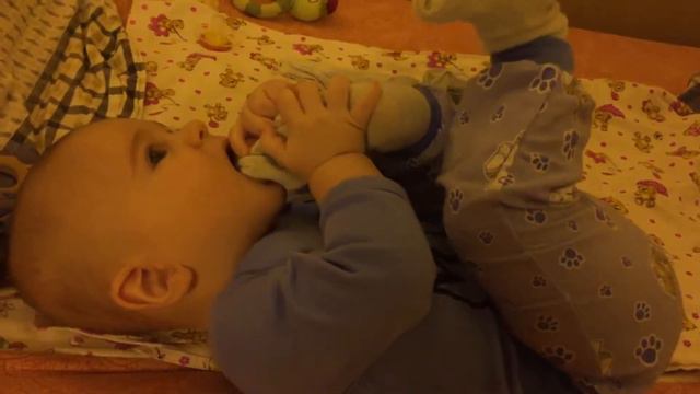 4 мес. Научился снимать носки и грызть ноги😂 смотреть онлайн