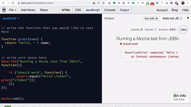 Creating MochaJS unit tests using Client Side JavaScript - Part 6 смотреть онлайн