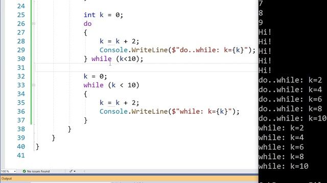 Уроки C# / Циклы for, while, do while смотреть онлайн