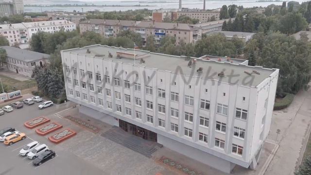 A-Log. Syzran, Russia. Administration of the urban district of Syzran. Central square, Aerial View смотреть онлайн