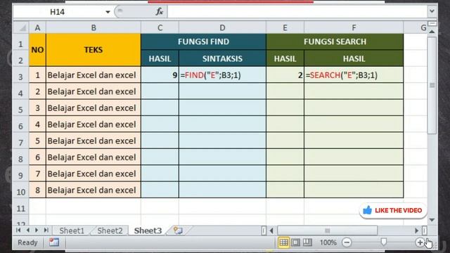 Cara Mencari Posisi Teks (Fungsi SEARCH) di Excel | Tutorial Excel смотреть онлайн