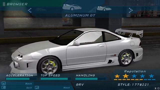 NFS Underground Acura Integra Type R Customization