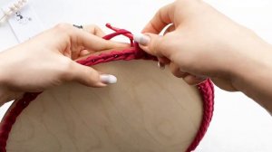 Корзина или поднос? | Вяжем крючком | Круглая корзина из трикотажной пряжи