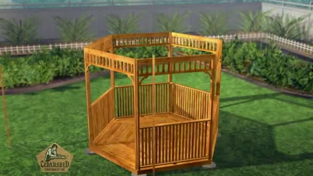 Hexagon Gazebo Panelized Assembly Animation смотреть онлайн