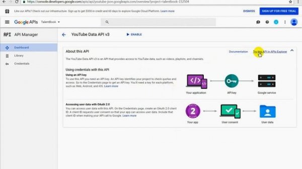 Generate google client Id and client secret for accessing various google api services