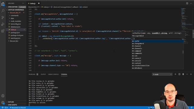 DISCORD BOT DEV V12 || Ping, Leden, Verwijder Logging | Tutorial #16 [Nederlands/Dutch] смотреть онлайн