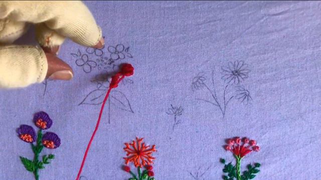 #Hand Embroidery stitches for small designs #Small embroidery flowers for beginners. смотреть онлайн
