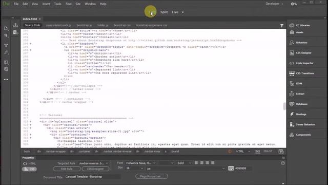 Editing bootstrap menu with Dreamweaver CC 2018 смотреть онлайн
