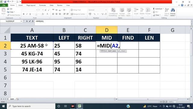 How to use TEXT Formula in Excel | Excel me LEFT, RIGHT, MID, FIND & LEN Formula Sikhe Hindi me. смотреть онлайн