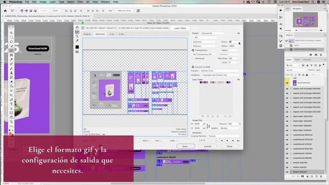 Cómo exportar mesas de trabajo a GIF Animado en Photoshop смотреть онлайн
