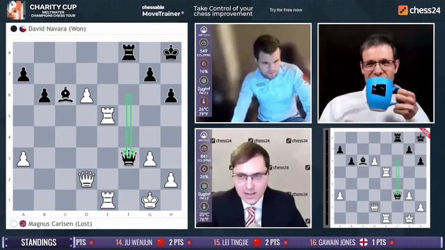 DAVID NAVARA DEFEATS MAGNUS CARLSEN IN THE CHARITY CUP 2022!! смотреть онлайн