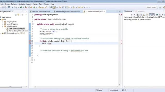Java Program | Check if a string is Palindrome or not смотреть онлайн