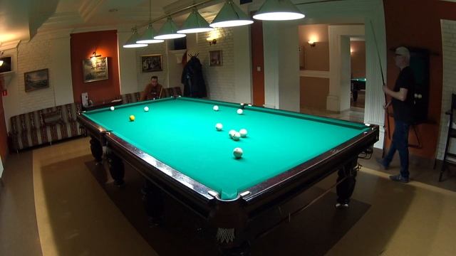 Сибирка с 8-м шаром под заказ - партия между Алексеем и Владимиром на русском бильярде смотреть онлайн