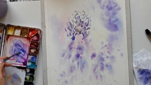 Глициния акварелью смотреть онлайн