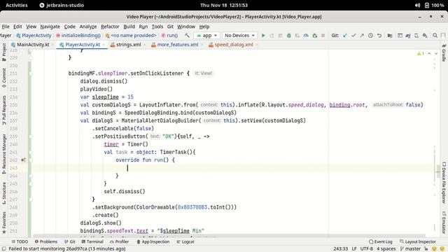 45.Sleep Timer Feature in Android Studio Kotlin | Video Player App смотреть онлайн
