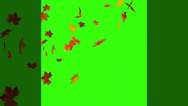 Fall autumn leaves falling green screen. смотреть онлайн