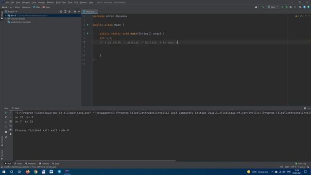 Java dasturlash tilidan boshlang'ich 6-dars смотреть онлайн