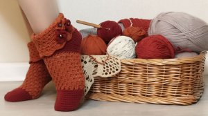 Ажурные носки крючком, пошаговый МК