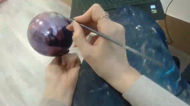 Жостовская роспись новогодних шаров Куликовой Анастасии смотреть онлайн