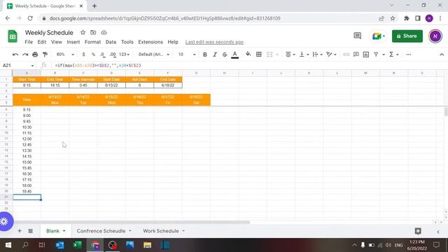 How to create a weekly schedule using Google Sheets - tutorial смотреть онлайн