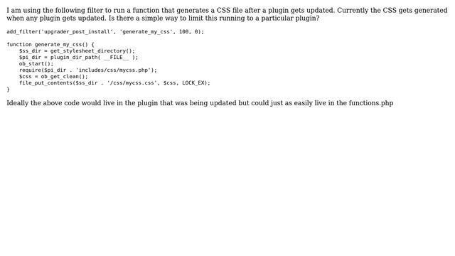 Wordpress: Limit filter upgrader_post_install to a single plugin смотреть онлайн