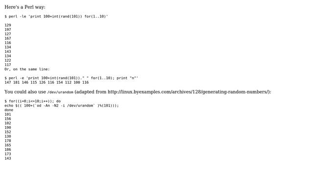 Ubuntu: Generating several random numbers within a range (7 Solutions!!) смотреть онлайн