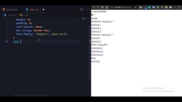Responsive Drop Down Menu Bar Using HTML & CSS смотреть онлайн