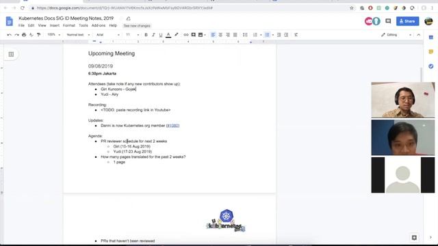 Kubernetes SIG Docs ID - Biweekly 20190809