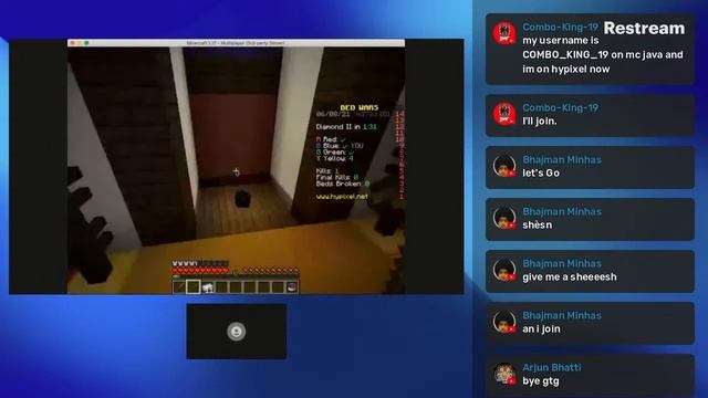 Minecraft Playing with veiwers 1.17 update (Java edition) come and join me on hypixel смотреть онлайн