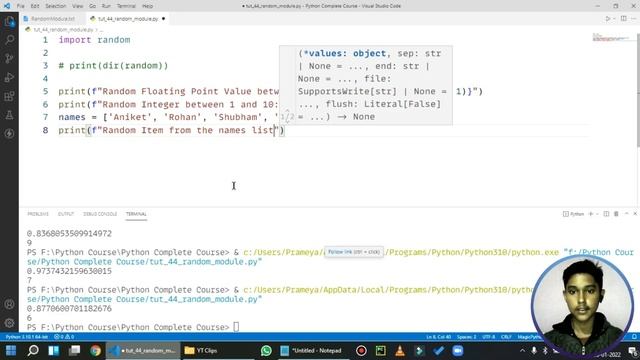 Tutorial 44 | Random Module | Complete Python Course смотреть онлайн