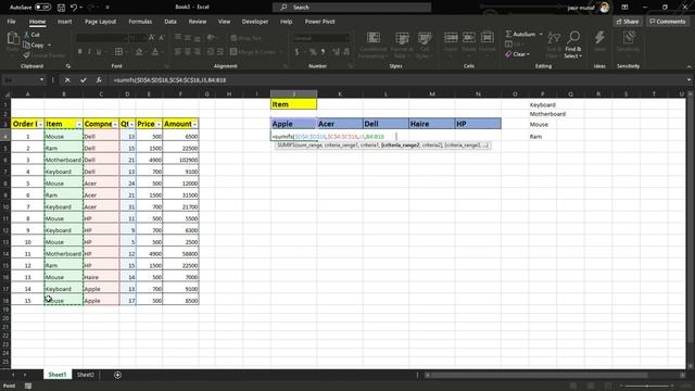 SUMIFS USE WITH VLOOKUP | SUMIFS Formula in Excel Urdu смотреть онлайн